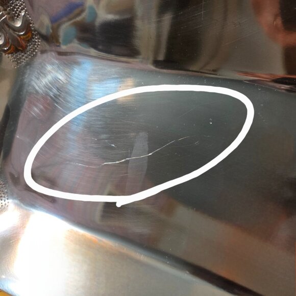 Chrome/Silver Serving Tray with Fleur-de-Lis Accents, - Picture 7 of 7